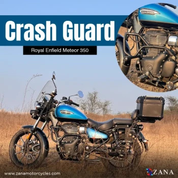 Crash Guard With Slider Texture Matt Black Steel For Meteor 300