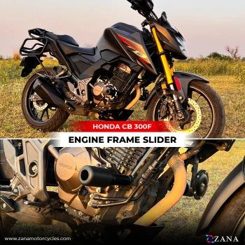 Crash Guard With Slider Texture Matt Black Steel For Meteor 300