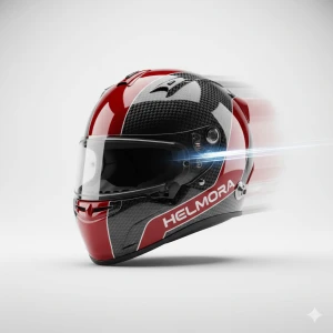 Helmora Carbon-R Velocity - Racing Helmet (Carbon Fiber Red Edition)